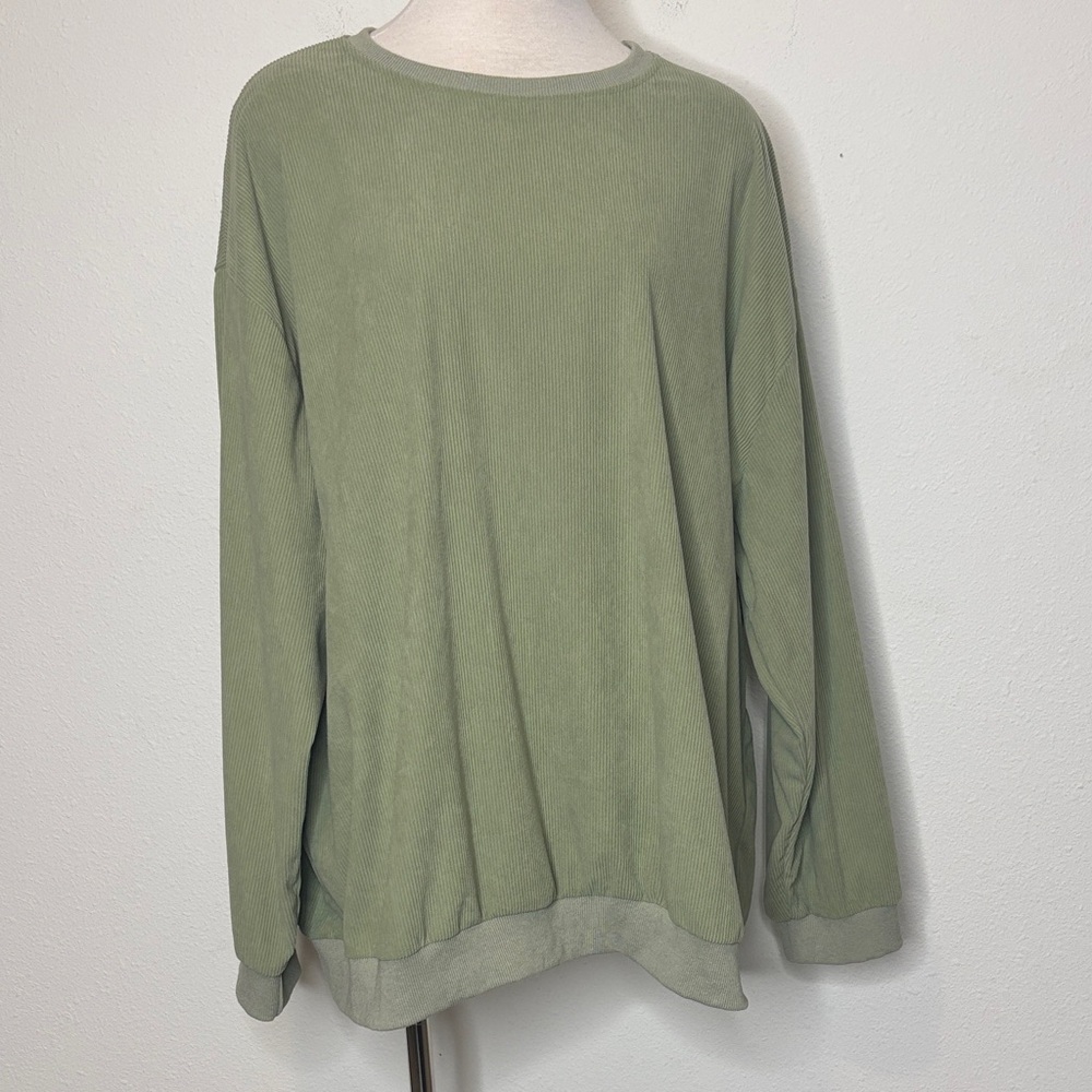 SHEIN size 3X Sage Green corduroy Sweatshirt